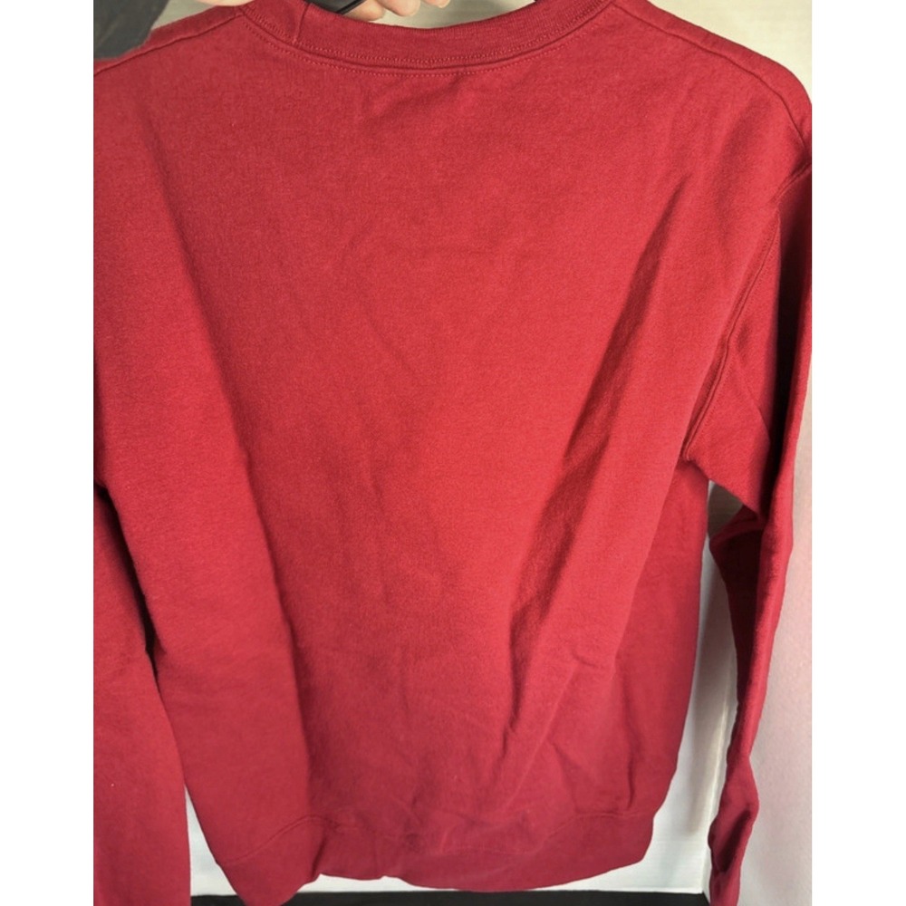 JERZEES Nublend Red Crew Neck Santa Graphic Fleece Sweatshirt Women's S - Picture 4 of 4